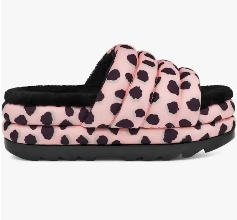 UGG Maxi Slide Cheetah Print Platform Sandals